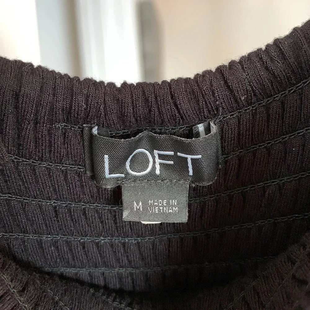 Loft Black Wide-Leg Jumpsuit, size Medium, pre-owned - Picture 3 of 5